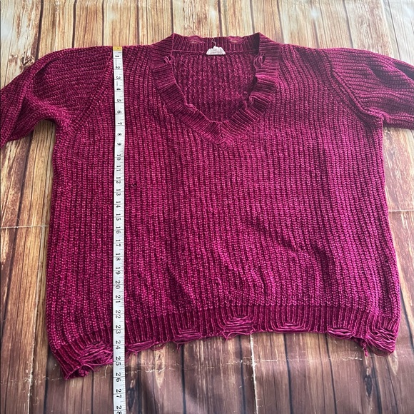 Siren Lily Women Long Sleeve V-Neck Ripped Pullover Cable Knit Sweater Size 3X - Picture 5 of 8